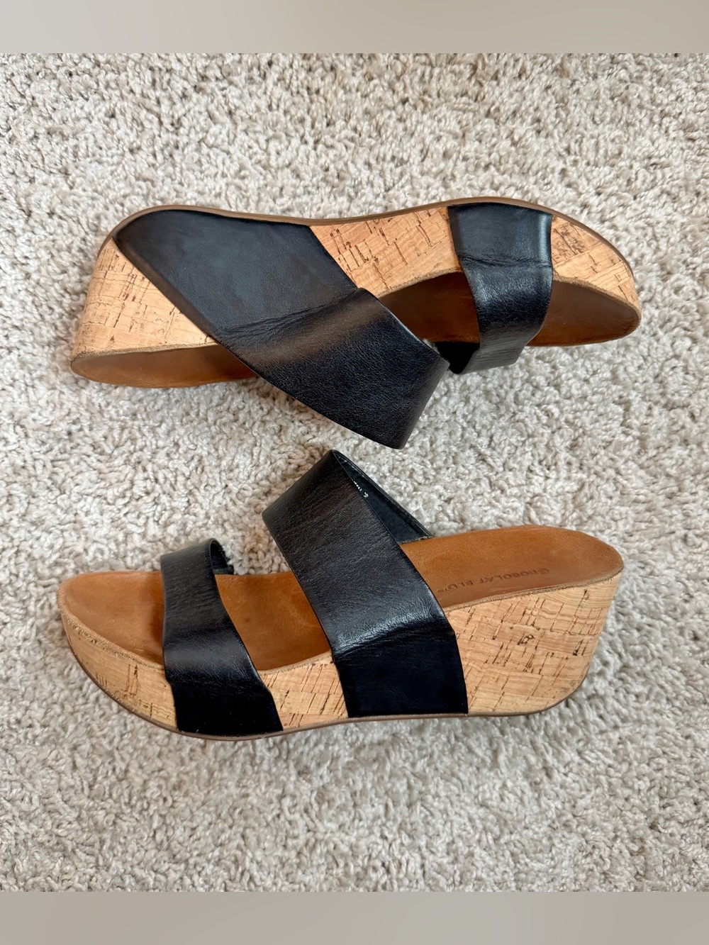 Chocolat Blu Martin Two Strap Wedge - Size 7